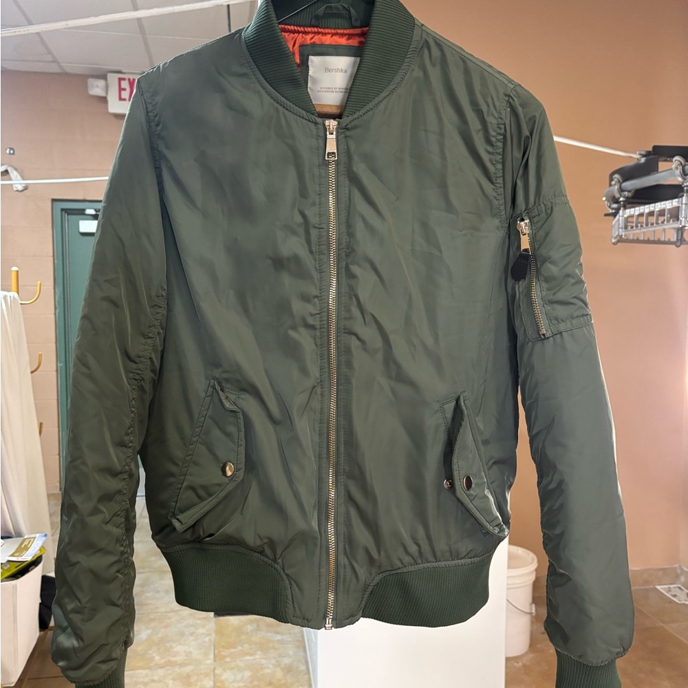 Bershka Olive Bomber Jacket